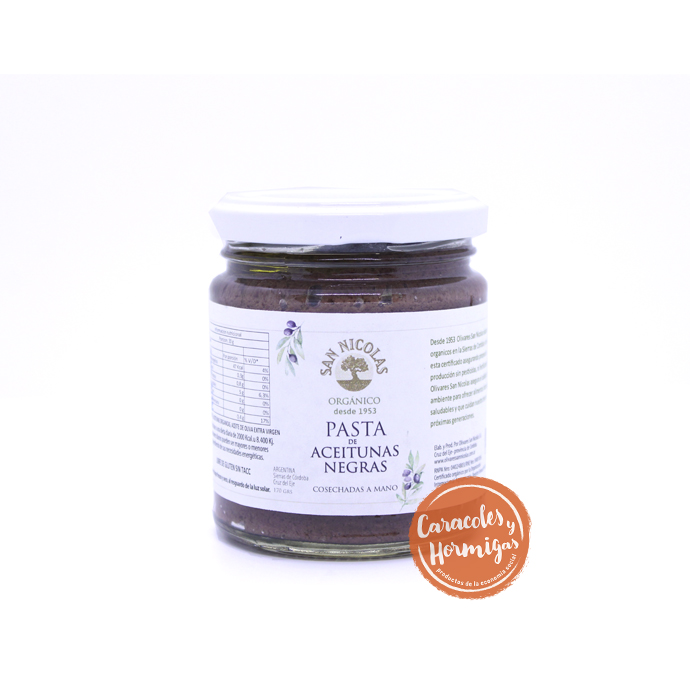 Pasta de Aceitunas Negras orgánicas "San Nicolas" 170g