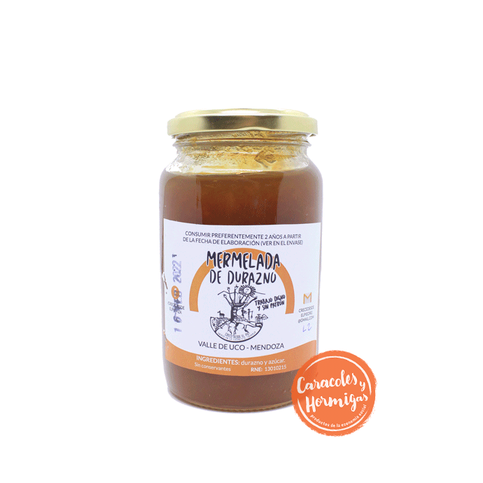 Mermelada de Durazno agroecológico &quot;Crece desde el pie&quot; 500gr