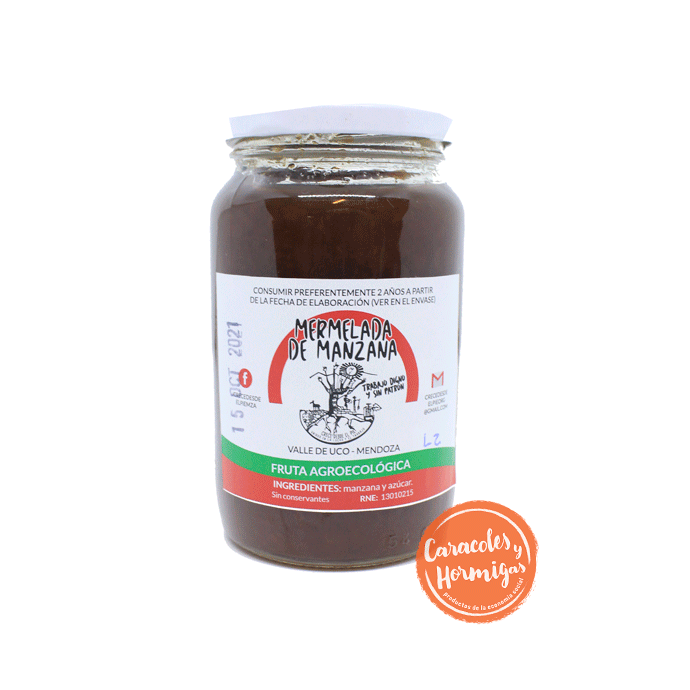 Mermelada de Manzana  agroecologica &quot;Crece desde el pie&quot; 500g