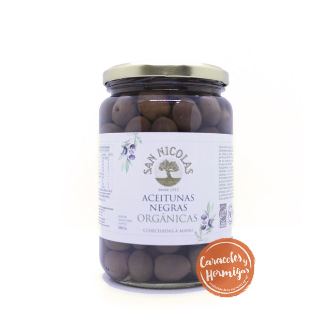 Aceitunas Negras Gigantes organicas "San Nicolas" 250g
