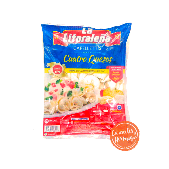 Capellettis cuatro quesos 500g "La Litoraleña"