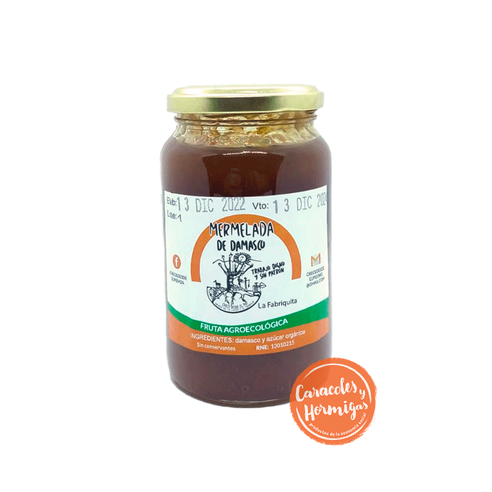 Mermelada de Damasco agroecológico &quot;Crece desde el pie&quot; 500gr
