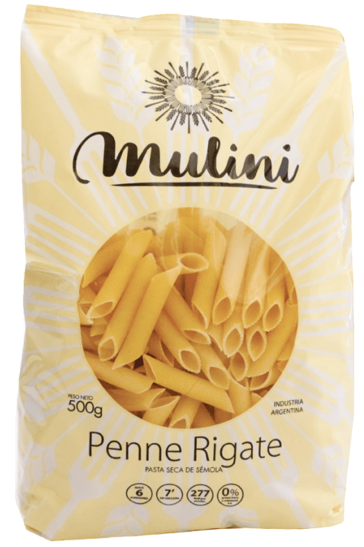 Fideos Penne Rigate "Mulini" x 500 grs
