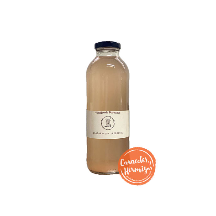 Vinagre artesanal agroeclogico de DURAZNO "Granja La Lechuza" 500ml
