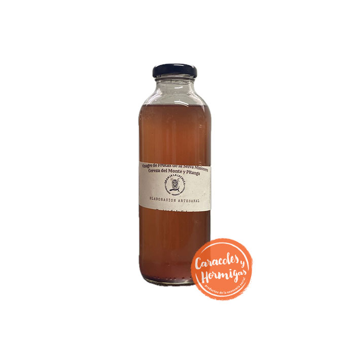 Vinagre artesanal agroeclogico de CEREZA DEL MONTE Y PITANGA "Granja La Lechuza" 500ml